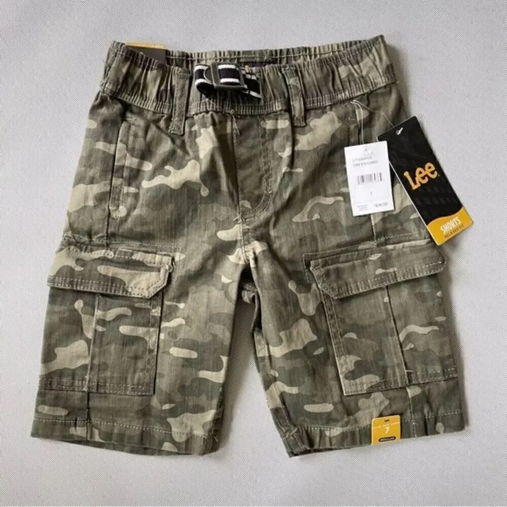 Lee Relaxed Fit Camo Camouflage Cargo Shorts Kids Size 7 NEW